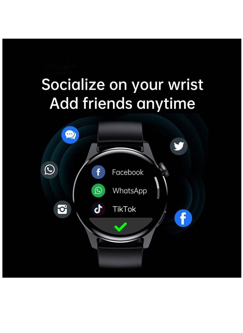 miYou Blood Pressure Heart Rate Monitor IPS Waterproof Bluetooth Calling Smart Watch For Android And iOs Black  - Image 2