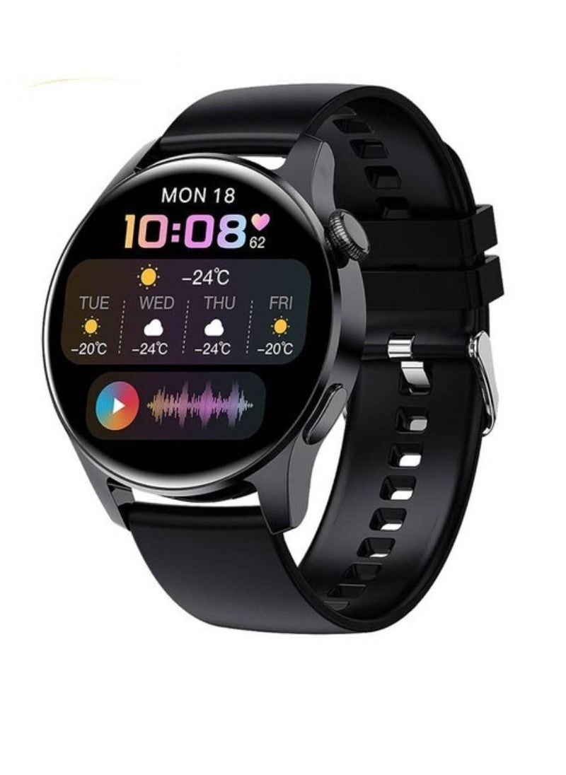miYou Blood Pressure Heart Rate Monitor IPS Waterproof Bluetooth Calling Smart Watch For Android And iOs Black  - Image 1