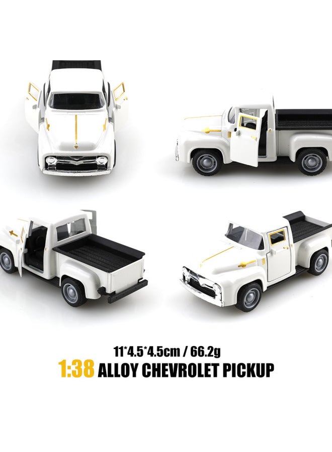 Bagged Retro Xiaohong To Deliver The Same Classic Car Alloy Pickup Toy Car Model Miyagi Truck-Color:(bubble Bag) 1: 38 Special Retro Pickup Truck White  - Image 1