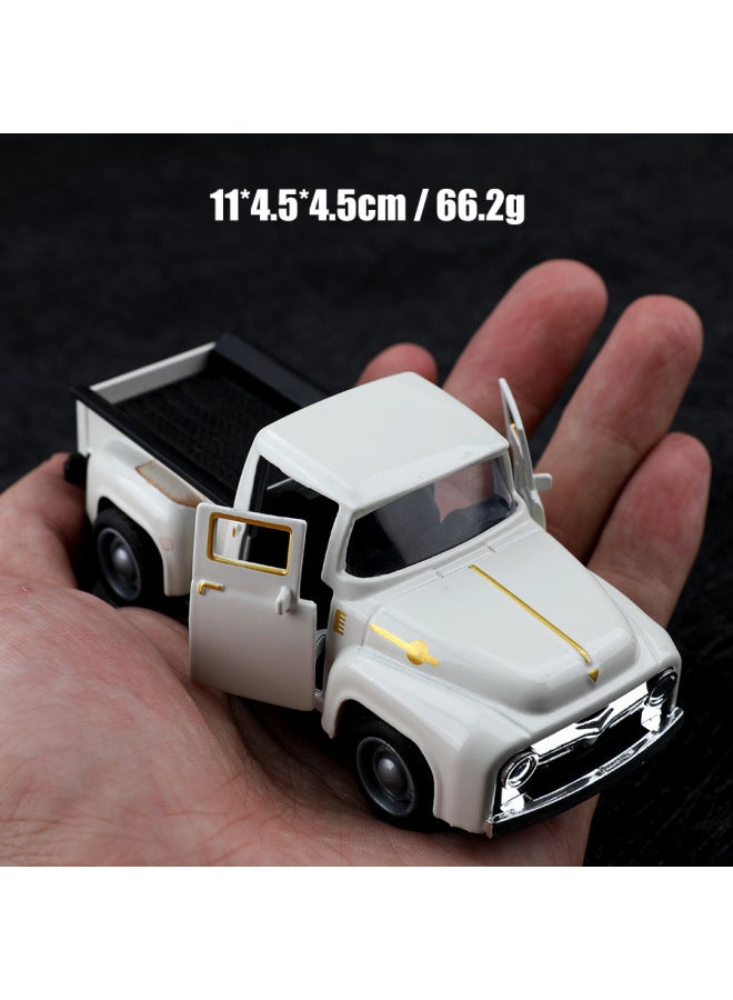 Bagged Retro Xiaohong To Deliver The Same Classic Car Alloy Pickup Toy Car Model Miyagi Truck-Color:(bubble Bag) 1: 38 Special Retro Pickup Truck White  - Image 4