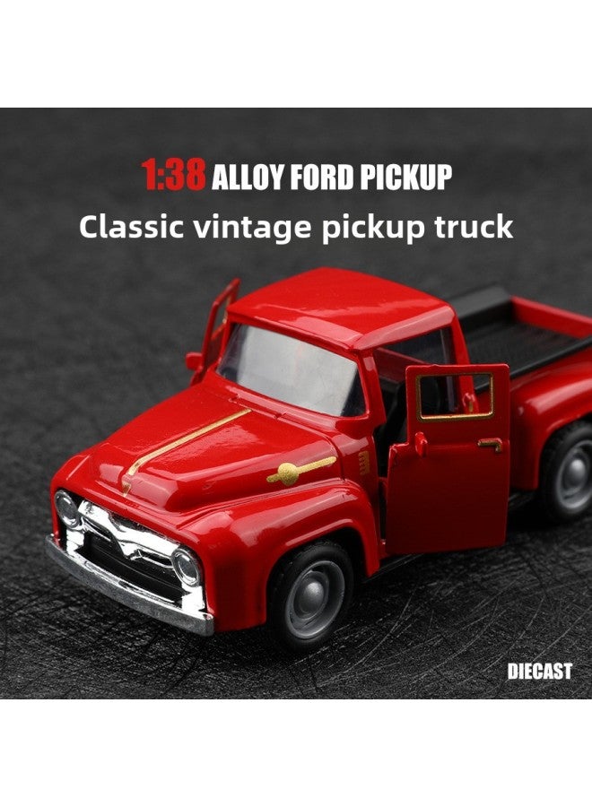 Bagged Retro Xiaohong To Deliver The Same Classic Car Alloy Pickup Toy Car Model Miyagi Truck-Color:(bubble Bag) 1: 38 Special Retro Pickup Truck White  - Image 2