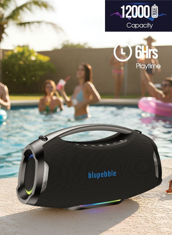 blupebble مكبر صوت بلوتوث محمول ThunderStorm 200W | صوت احترافي ضخم مع باس عميق | مقاوم للماء IPX5 | بطارية 12000mAh مع 6 ساعات تشغيل | اقتران مزدوج TWS | مكبر صوت للحفلات الخارجية اللاسلكية - Image 4