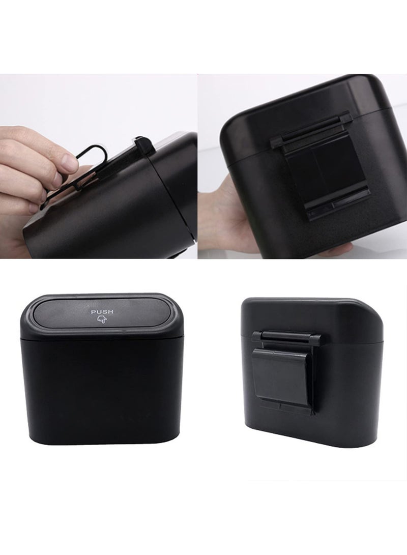 Car trash can with lid. 2 rolls plastic garbage bag 60 pieces car trash can, suitable for inside the car, home, office (black)  - Image 5