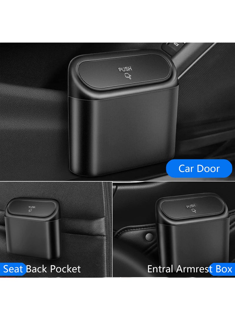 Car trash can with lid. 2 rolls plastic garbage bag 60 pieces car trash can, suitable for inside the car, home, office (black)  - Image 3