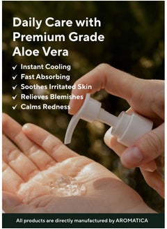 AROMATICA AROMATICA Organic Aloe Vera Gel 10.14oz/300ml, After Sun Care And Sunburn Relief with Pure Aloe Vera Gel Face&Hair, Sun Burn Moisturizer EWG Verified  - Image 4
