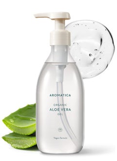 AROMATICA AROMATICA Organic Aloe Vera Gel 10.14oz/300ml, After Sun Care And Sunburn Relief with Pure Aloe Vera Gel Face&Hair, Sun Burn Moisturizer EWG Verified  - Image 1
