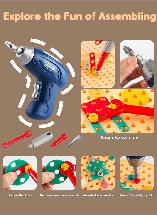 GROIC 329 PCS Educational Construction Toys with Electric Drill Building Creative Puzzle Kit 2D 3D Blocks Games Tool Kits Develop Fine Motor Skills  - Image 4