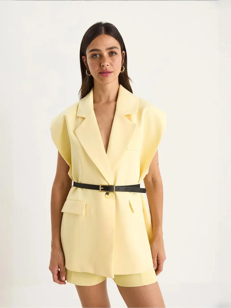 Bianco Lucci LUCCI Padded Oversized Vest