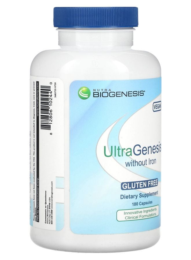 Nutra BioGenesis UltraGenesis without Iron 180 Capsules - Image 2