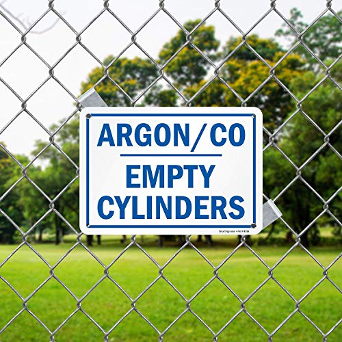 SmartSign "Argon / CO - Empty Cylinders" Sign | 7" x 10" Aluminum - Image 3