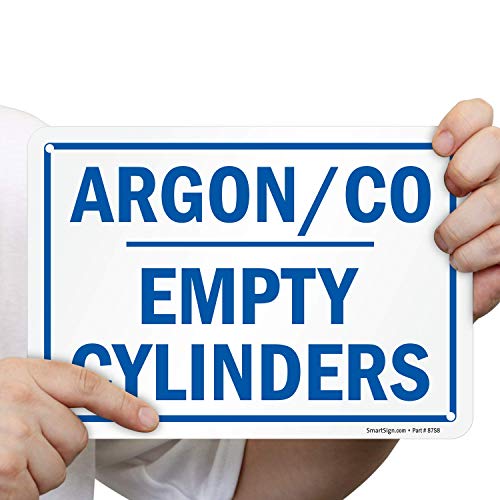 SmartSign "Argon / CO - Empty Cylinders" Sign | 7" x 10" Aluminum - Image 4