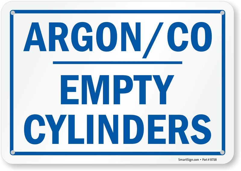 SmartSign "Argon / CO - Empty Cylinders" Sign | 7" x 10" Aluminum - Image 5