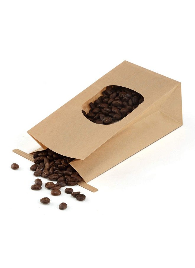 BagDream - Bakery Bags With Window 50Pcs 3.54X2.36X6.7 Inches Small Paper Bags Tin Tie Tab Lock Bags Brown Window Bags Coffee Bags Cookie Bags Treat Bags - Image 1