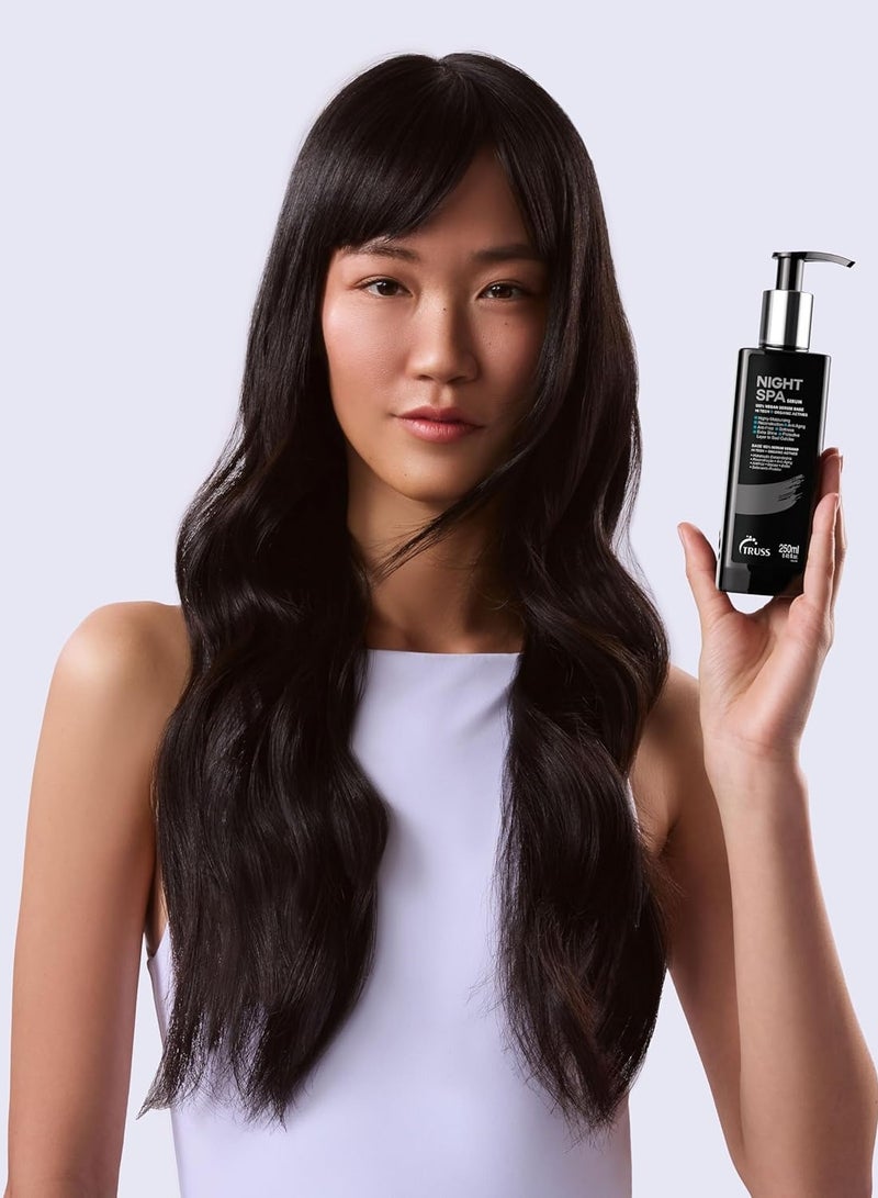 تروس مصل تروس نايت سبا - علاج مكثف لإصلاح الشعر (250 مل) - ترطيب طوال الليل والتحكم في خشونة الشعر - ينعم ويقوي الشعر التالف - تركيبة صالونات التجميل الاحترافية - Image 3