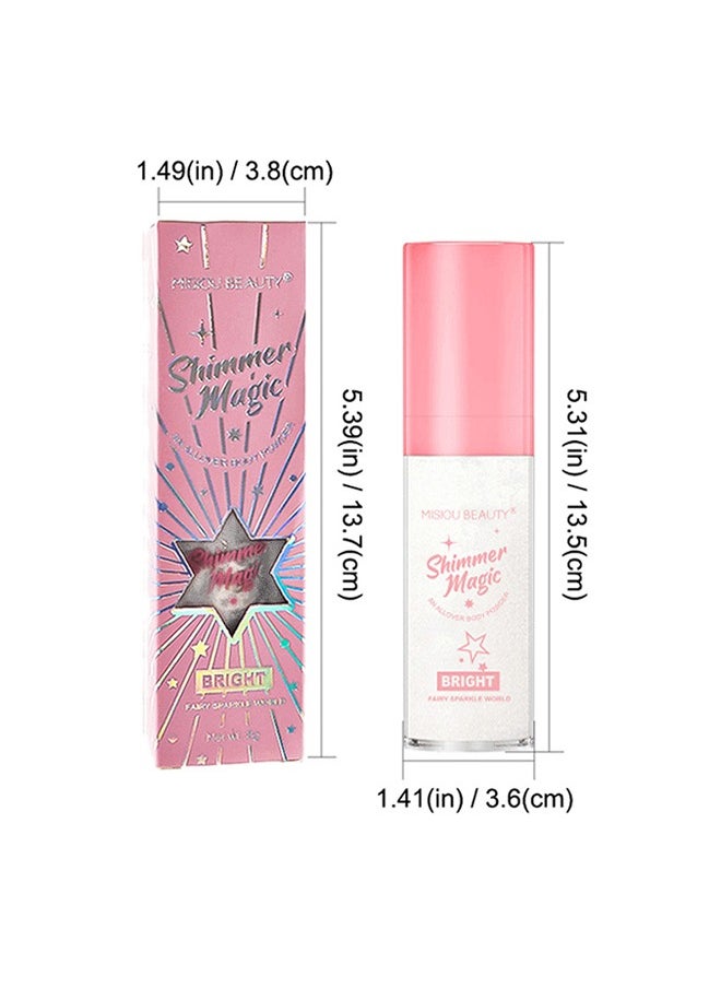 Misiou Beauty - Shimmer Magic-Shiner Powder Stick Makeup Highlighter Glitter Highlighter powder Fairy Highlighter Powder Body Highlighter Shimmer Highlighter Powder Stick for Body  02#Silver - Image 1