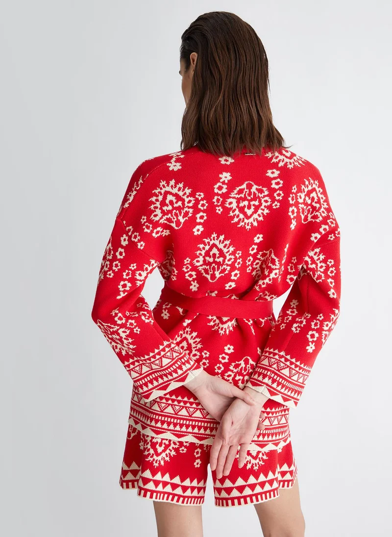 Liu Jo Jacquard knit kimono