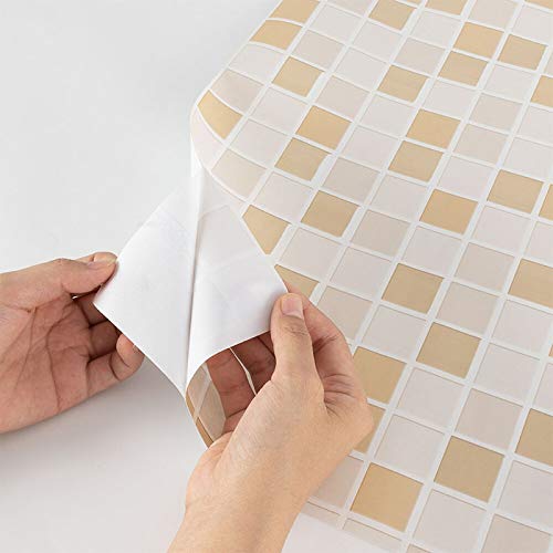 wolpin DIY Bathroom Wallpaper (45 x 300 CM, Brown) | Waterproof Kitchen Tiles Pattern Self Adhesive Wall Sticker | Stove Backsplash Countertop Decorative PVC Vinyl Roll for Home Décor - Image 4