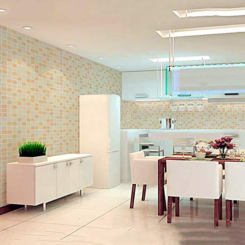 wolpin DIY Bathroom Wallpaper (45 x 300 CM, Brown) | Waterproof Kitchen Tiles Pattern Self Adhesive Wall Sticker | Stove Backsplash Countertop Decorative PVC Vinyl Roll for Home Décor - Image 2