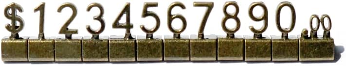 Mollytek 10 Sets Price Cubes Blocks Numbers Glod Metal Price Tag for Jewelry Display Counter Stand Adjustable Assembly Mini Dollar Signs for Retail Shop (Bronze) - Image 2