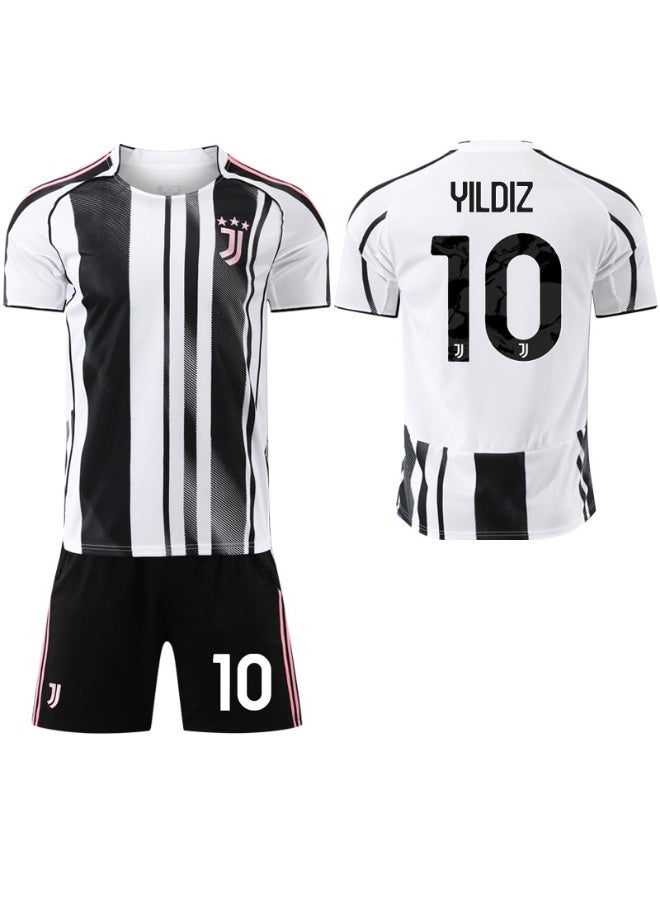 Juventus 2025-2026 season #10 YILDIZ football jersey shorts suit children's size and adult size, a gift for fans and friends - Image 1