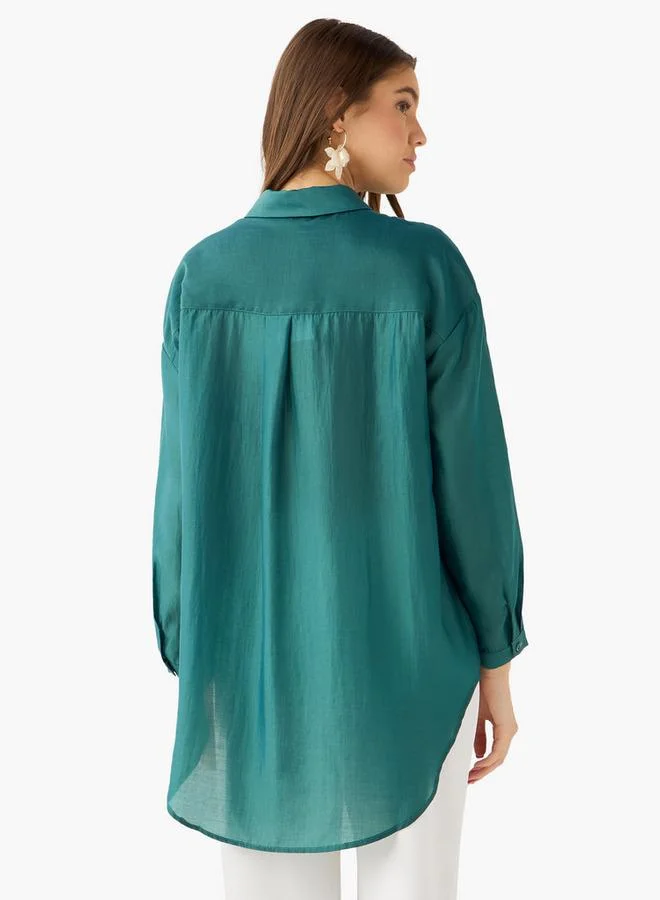 Splash FAV  High Low Shirt with Concealed Placket for Women | Best Price UAE