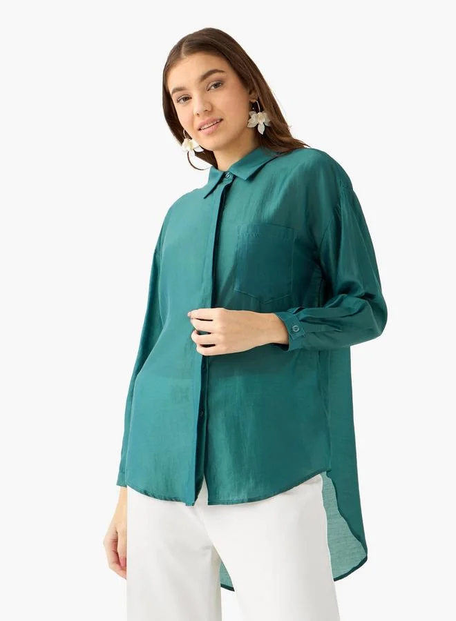 Splash FAV High Low Shirt with Concealed Placket