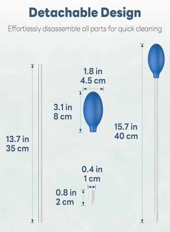 باوفلي مغذي مرجان حوض السمك Pawfly، أنبوب تغذية يدوي بطول 13.7 بوصة، منظف فضلات الأسماك، محقنة أكريليك طويلة للشعاب المرجانية والأسماك البحرية والروبيان والنباتات المائية - Image 3