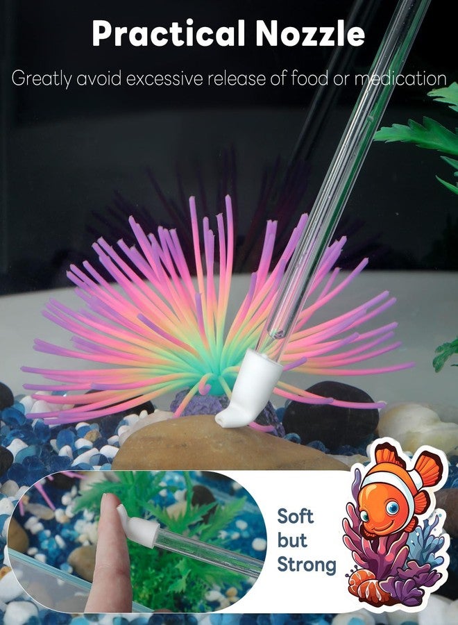 باوفلي مغذي مرجان حوض السمك Pawfly، أنبوب تغذية يدوي بطول 13.7 بوصة، منظف فضلات الأسماك، محقنة أكريليك طويلة للشعاب المرجانية والأسماك البحرية والروبيان والنباتات المائية - Image 5