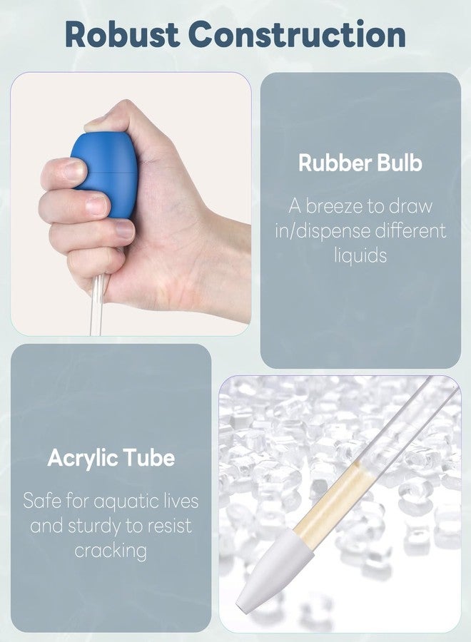 باوفلي مغذي مرجان حوض السمك Pawfly، أنبوب تغذية يدوي بطول 13.7 بوصة، منظف فضلات الأسماك، محقنة أكريليك طويلة للشعاب المرجانية والأسماك البحرية والروبيان والنباتات المائية - Image 4