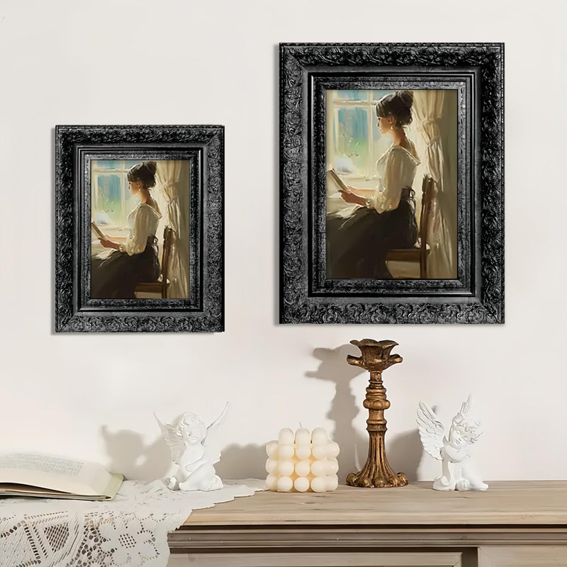 vrzpopi Vintage Picture Frame, Decorative Wall Hanging and Tabletop Display Photo Frame (Black, 8X10) - Image 3