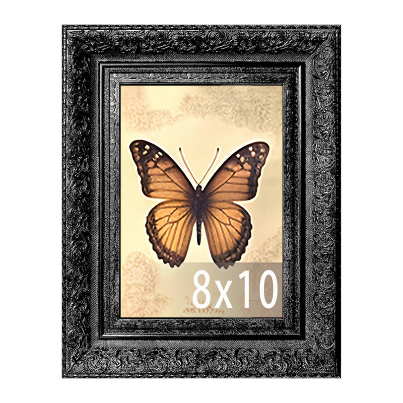 vrzpopi Vintage Picture Frame, Decorative Wall Hanging and Tabletop Display Photo Frame (Black, 8X10) - Image 1