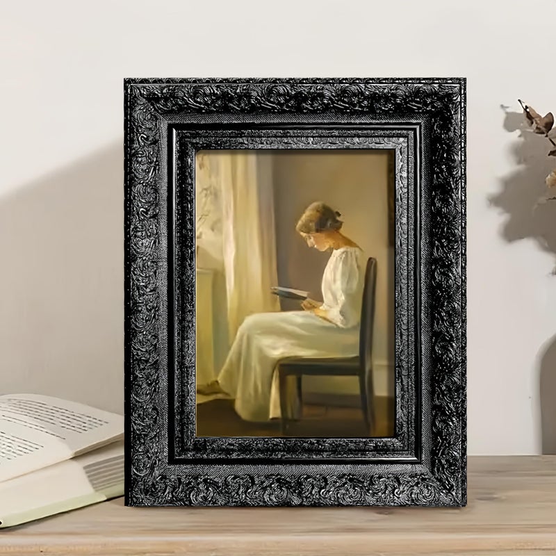 vrzpopi Vintage Picture Frame, Decorative Wall Hanging and Tabletop Display Photo Frame (Black, 8X10) - Image 2