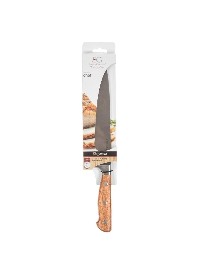Five Simply Smart Elegancia Stainless Steel Chef Knife Silver and Brown 1.85 x 4.5 x 33.9 cm 146607 - Image 1
