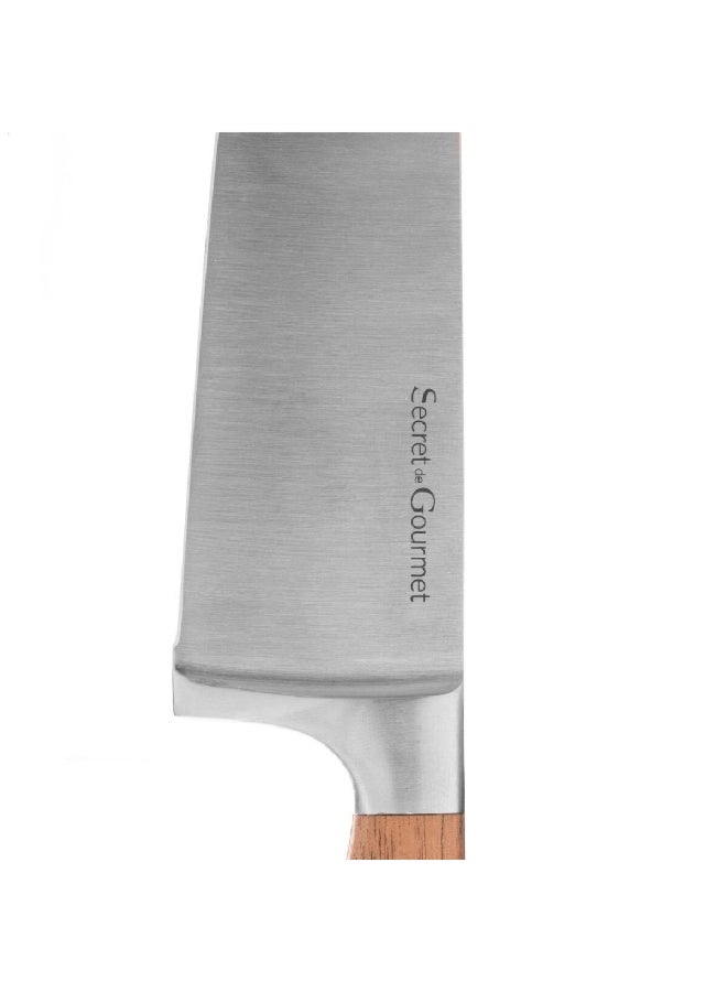 Five Simply Smart Elegancia Stainless Steel Chef Knife Silver and Brown 1.85 x 4.5 x 33.9 cm 146607 - Image 3