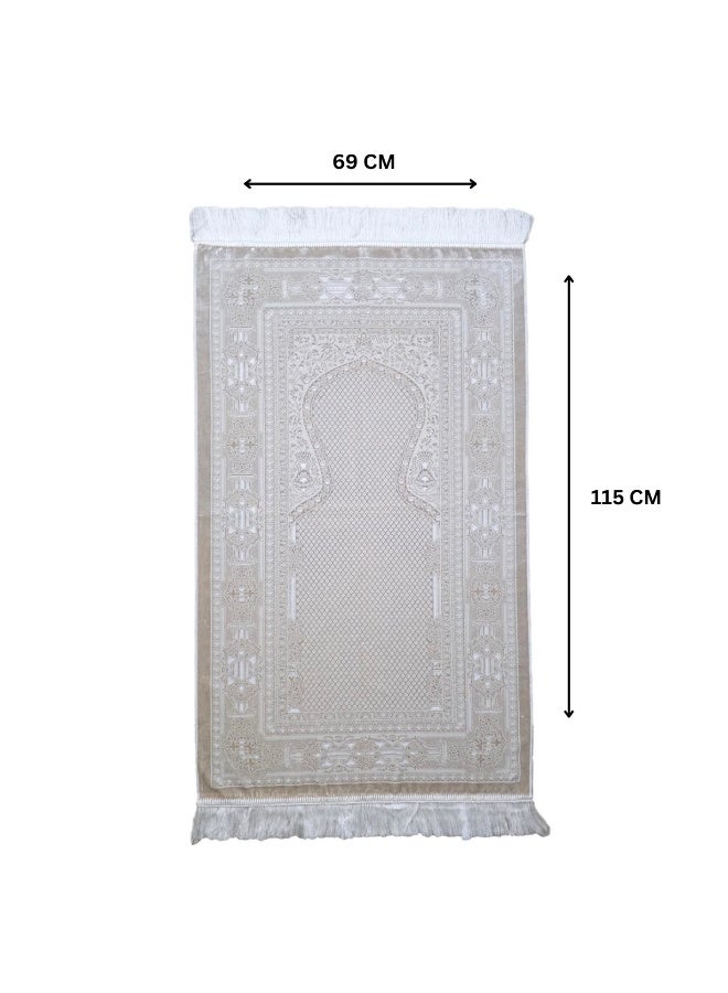 Museum Luxurious Soft Velvet Prayer Mat – Turkish Islamic Sajadah for Men & Women, Lightweight & Comfortable. - Image 3