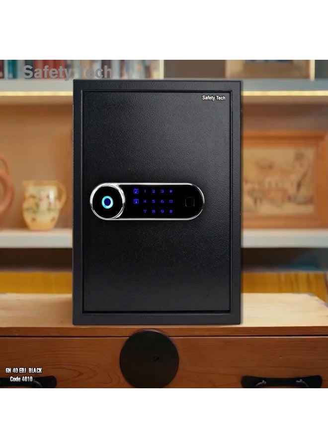 Safety Tech GN 50 EDJ – Elite Safe Fingerprint Safe: Smart security with fingerprint + powerful alarm. Brand: Safety Tech. Touchscreen display + advanced high-precision alarm. Supports 1-12 digit password. - Image 5