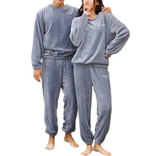 Ukal Women And Men's Wool Blend & Fleece Fur, Core Velvet Full Length Winter Nightwear Pajama Set And Top Set Free Size (Small To Large) (Blue) - Image 3