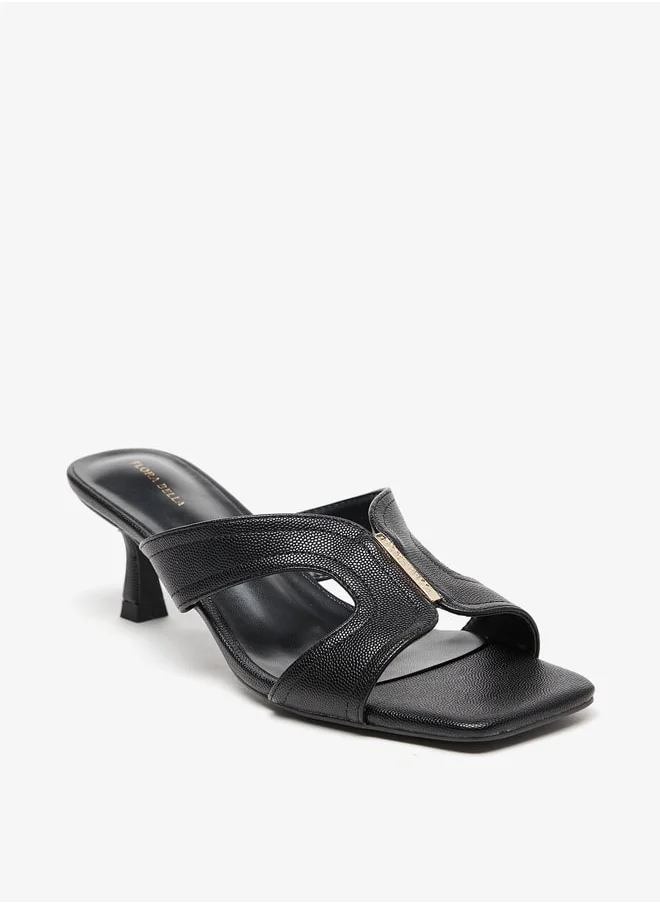 فلورا بيلا من شو إكسبرس Womens Textured Slip-On Sandals With Kitten Heels