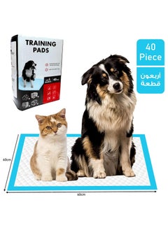 40 قطعة من وسادات تدريب الجراء، 5 طبقات، وسادات تبول الكلاب، فائقة النعومة، كبيرة 60×60 سم