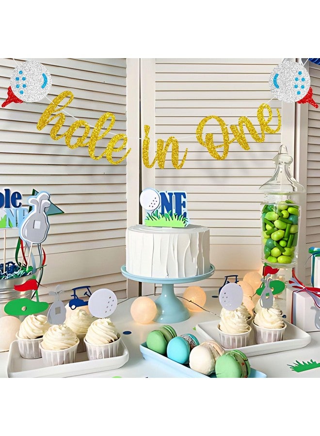 TBEEJ Hole In One Party Banners 2Pcs Garland Banners for Boy Girls Theme Party Supplies - Image 2