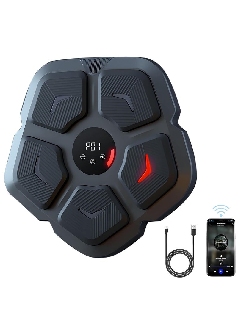 ZUKIMM - 2024 New Smart Music Boxing Machine, Wall Mounted Bluetooth Music Boxing Trainer with 9 Training Modes, Boxing Target Music Workout Machine, Electronic Punching Machine for Home, Gym, Game, Gift - Image 1