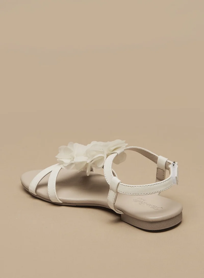 فلورا بيلا من شو إكسبرس Girls Floral Accented Sandals with Hook and Loop Closure Ramadan Collection