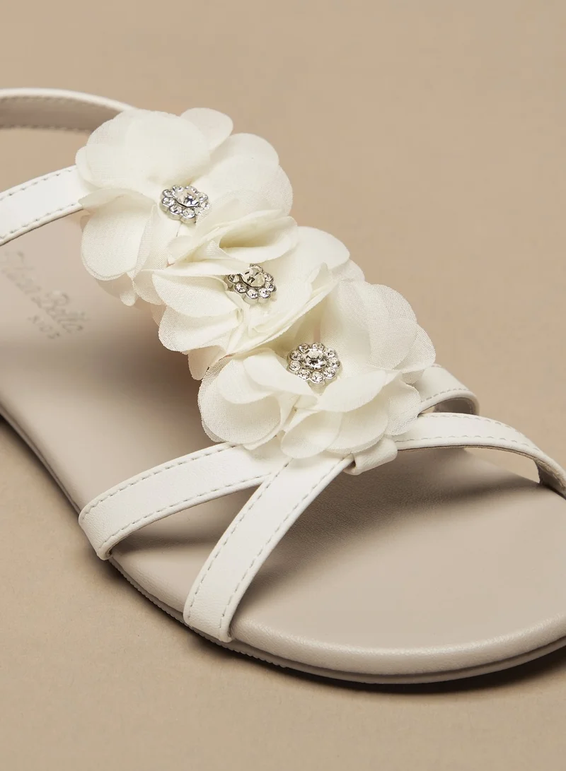 فلورا بيلا من شو إكسبرس Girls Floral Accented Sandals with Hook and Loop Closure Ramadan Collection