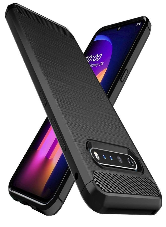 أوسوفر جراب Osophter لهاتف LG V60 ThinQ، جراب LG V60 واقي كامل للجسم مصنوع من مطاط TPU مرن ماص للصدمات (أسود) - Image 1