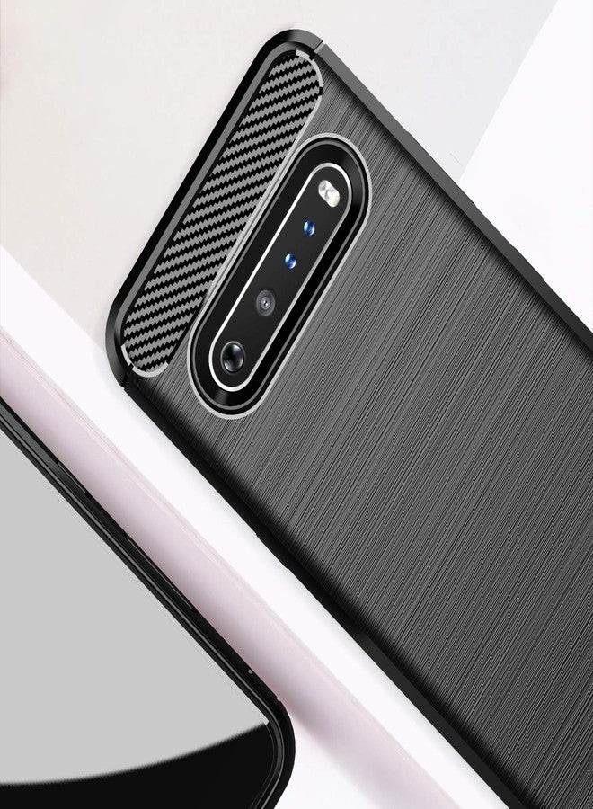 أوسوفر جراب Osophter لهاتف LG V60 ThinQ، جراب LG V60 واقي كامل للجسم مصنوع من مطاط TPU مرن ماص للصدمات (أسود) - Image 5