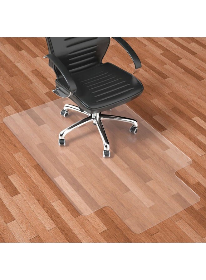 Naturehydro Clear Chair Mat for Hard Floors - 48" x 30" Transparent Computer Desk Floor Mats for Wood Tile Protection, BPA and Phthalates Free (with Extended Lip) - Image 1