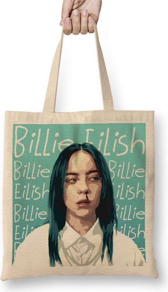 Baskı Dükkanı Print Shop Billie Eilish 014 Tote Bag Long Handle