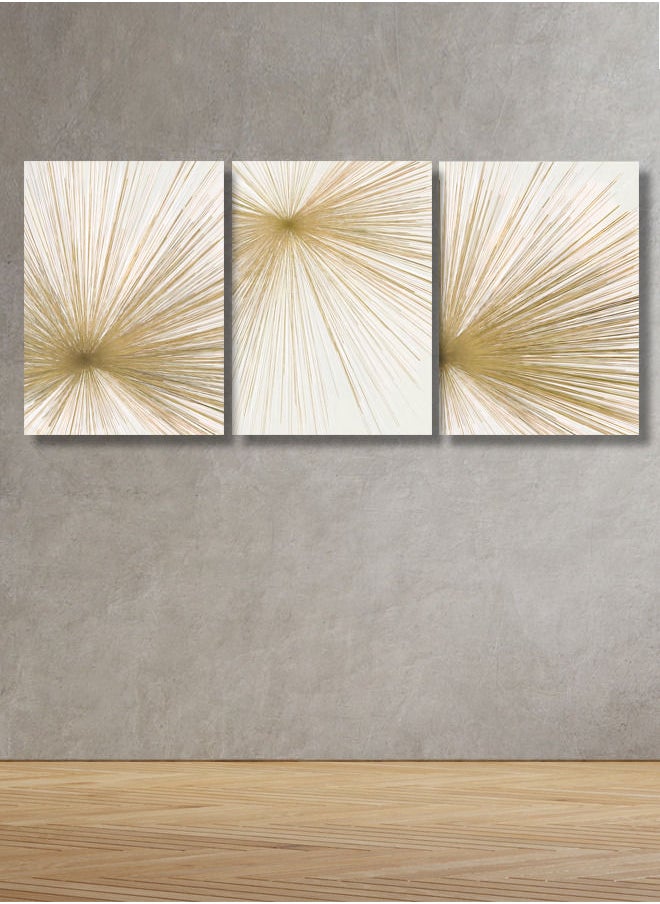 ماركتنا - لوحة جدارية فنية لتزين الحائط بتصميم تجريدي ، ثلاث قطع ،مقاس120X60سم - Image 1