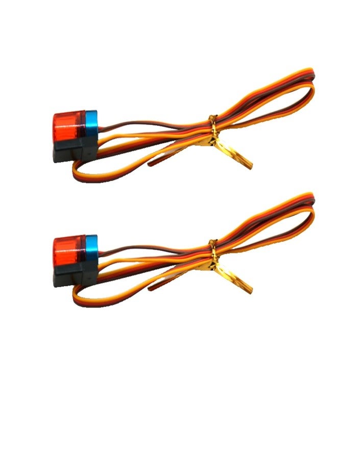 MORFUM 2PCS MORFUM RC Car Led Flash Lights Police 13mmx18mm Multi-Function 360 Degree Rotating Flashing Lamp 5 Modes Flashing Light Compatible with 1/10 Scale TRX4 SCX10 Off Road Car Truck (Red) - Image 2