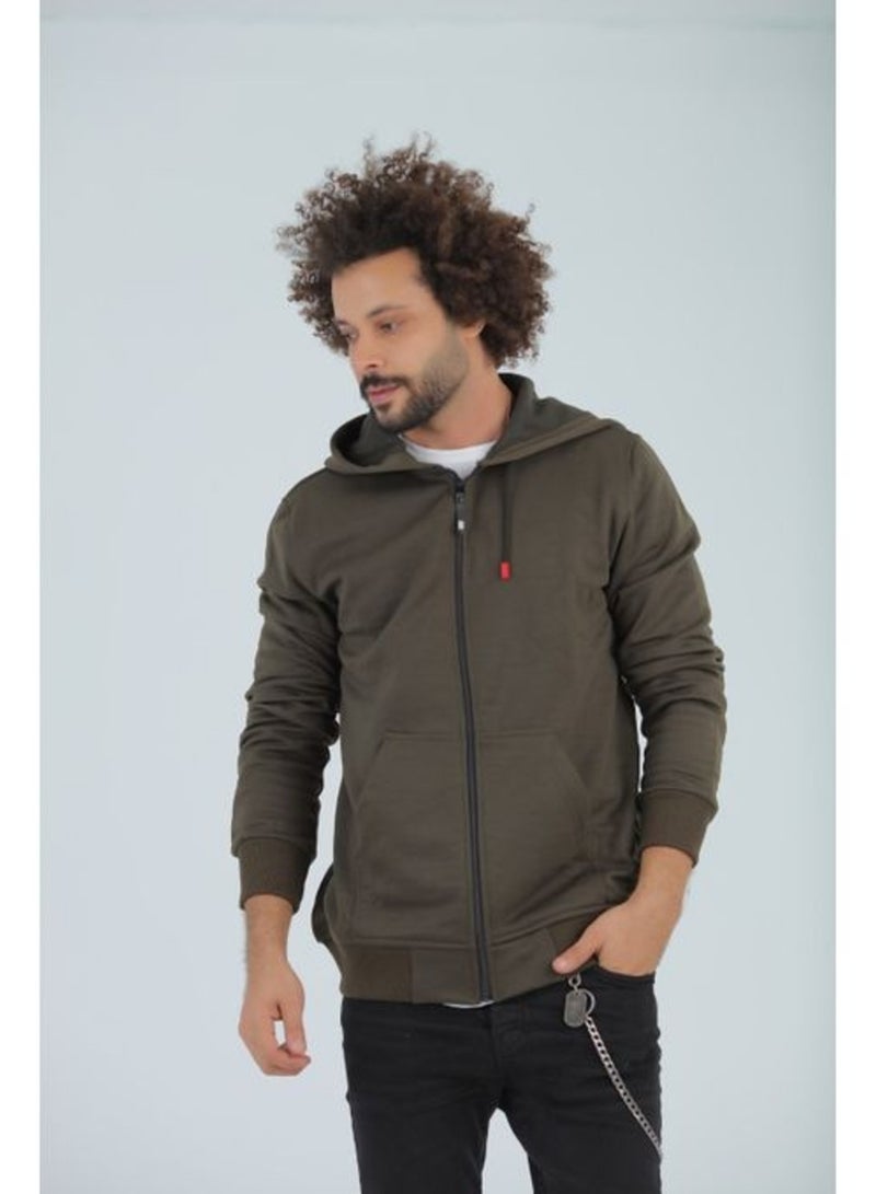Caesar mens plain hoodie with front zipper - Image 1